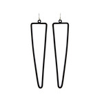 Triangular Line Earrings // Matte Black 