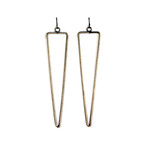 Triangular Line Earrings // Antiqued Gold 