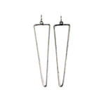 Triangular Line Earrings // Antiqued Silver 