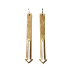 Downward Arrow Earrings // Brass 