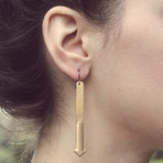 Downward Arrow Earrings // Brass 