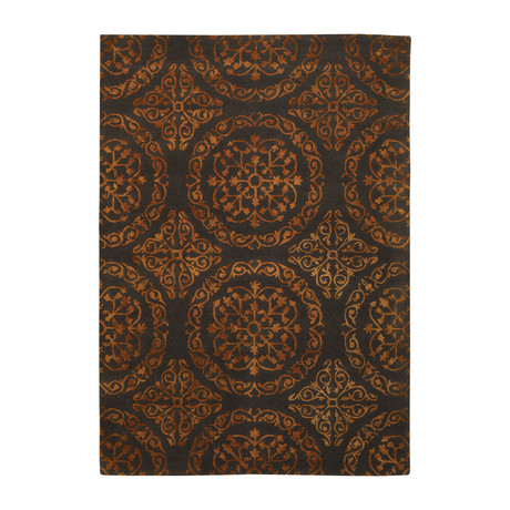 Satara Hand Tufted Rug // Orange, Charcoal (60"L x 90"W x .0.75"H)