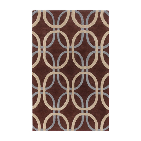 Rowe Hand Tufted Rug // Tan, Blue, Brown (60"L x 90"W x .0.75"H)