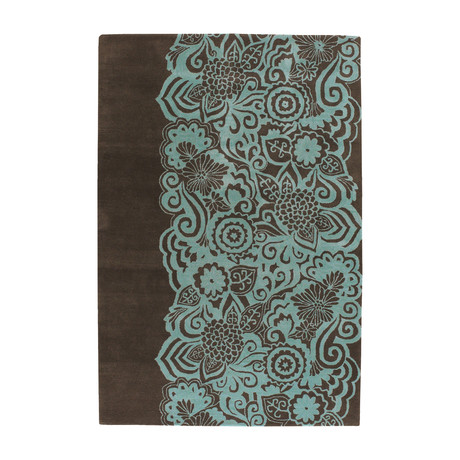 Aschera Hand Tufted Rug // Blue, Brown (60"L x 90"W x .0.75"H)