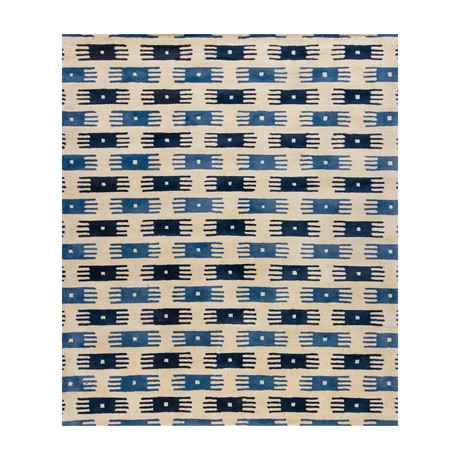 Rowe Hand Tufted Rug // Blue, Cream (60"L x 90"W x .0.75"H)