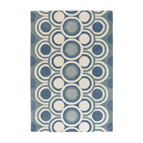 Fresca Hand Tufted Rug // Blue, Grey, White (60"L x 90"W x .0.75"H)