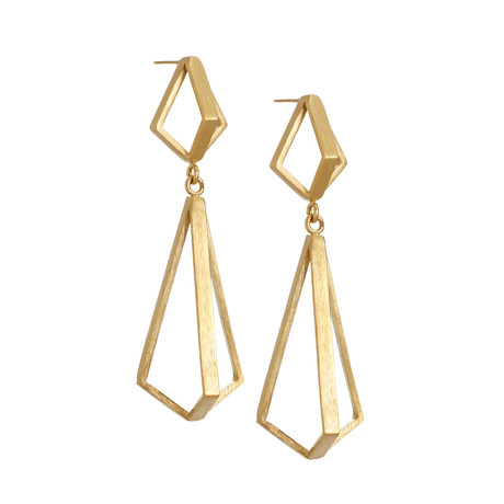 Diamond Frame Drop Earrings