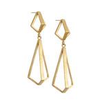 Diamond Frame Drop Earrings