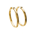 Tubular Hoop Earrings // Gold