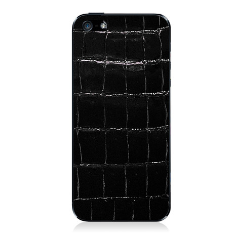 Black Crocodile iPhone 5 Leather Back