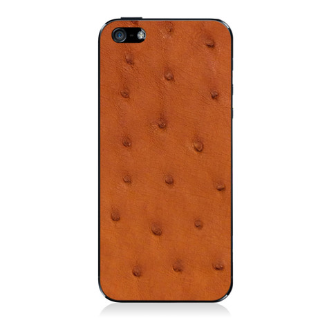 Cognac Ostrich iPhone 5 Leather Back