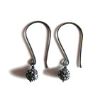 Gunmetal Pave Crystal Earrings