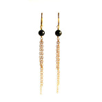 Black Chain Earrings with Black Onyx