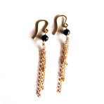 Black Chain Earrings with Black Onyx