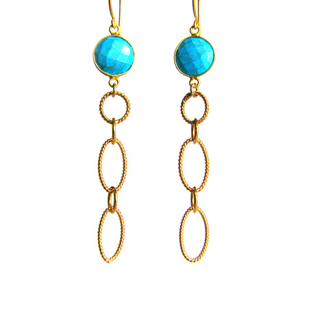 Turquoise Chain Earrings