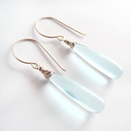 Smooth Teal Hydro Quartz Dangle Earrings