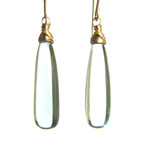 Smooth Teal Hydro Quartz Dangle Earrings