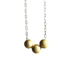 Gold Bead Trio Necklace