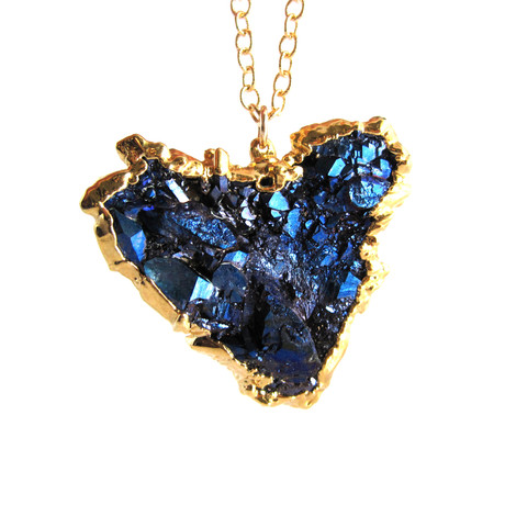 Cobalt Druzy Necklace // Large