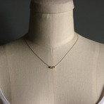 Gold Bead Trio Necklace