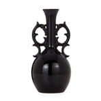 Deco Handle Vase // Black (Short: 6.5"Dia x 13.25H")