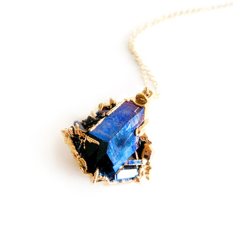 Cobalt Druzy Necklace // Medium