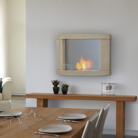 Meridian Wall Fireplace // Cream Speckle 