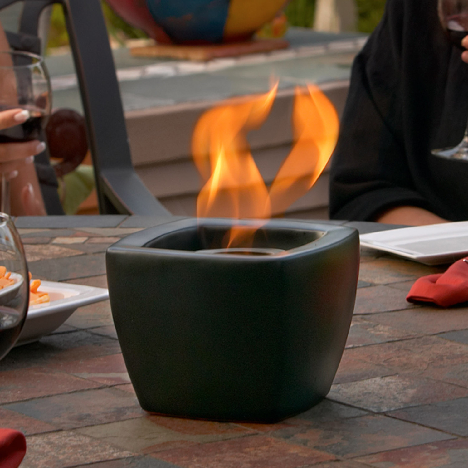  Fire Pot  Black Real Flame Touch of Modern