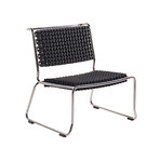 Lounge Chair Slim // Black (Stainless Steel/Mirror Finish)