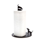 Dog Vs. Cat // Paper Towel Holder (Black)