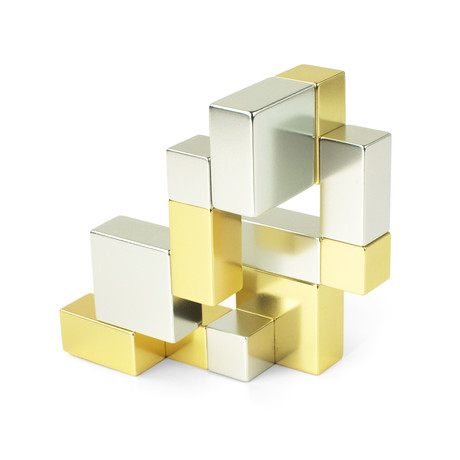 Playable ART Metal Cube // Gold + Silver