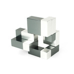 Playable ART Metal Cube // Silver + Iron Gray