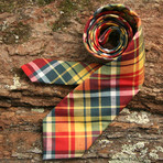 Vintage 1950s Autumn Plaid & Mini Floral Necktie