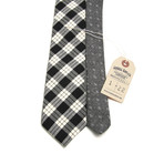 Tonal Check & Grey Heather Mini Print Necktie