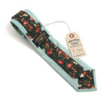 Moss Chambray & Forest Green Floral Necktie