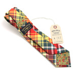 Vintage 1950s Autumn Plaid & Mini Floral Necktie