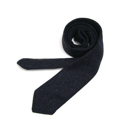 Navy Blue Tonal Wool Donegal Necktie