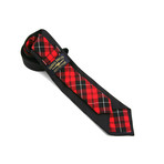 Black-on-Black Stripe w/ Crimson Tartan Necktie