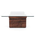 SQG Glass Top Table // Walnut (Large: 42"L x 30"W Top)