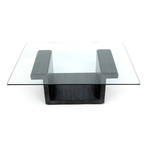 Rectangular Glass Center Table // Graphite Oak