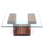 Square Glass Top Table // White Oak