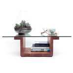 Rectangular Glass Center Table // White Oak