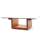 Rectangular Glass Center Table // White Oak