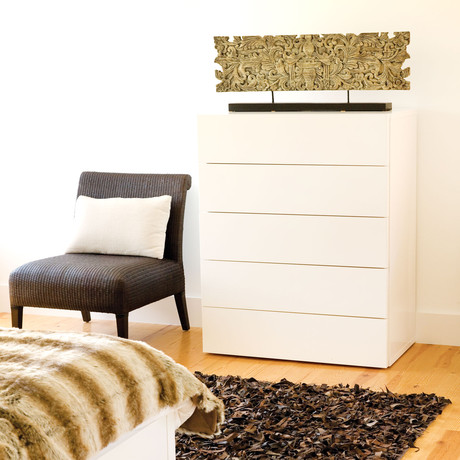 Aurora Chest of 5 Drawers // Pure White