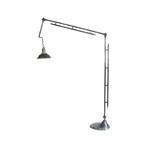 Long Arm Dual Joint Floor Lamp-Ant Silver
