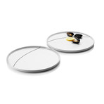 Black Contour Dinner Plates // 2 Pieces 