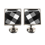 Black Check Cufflink