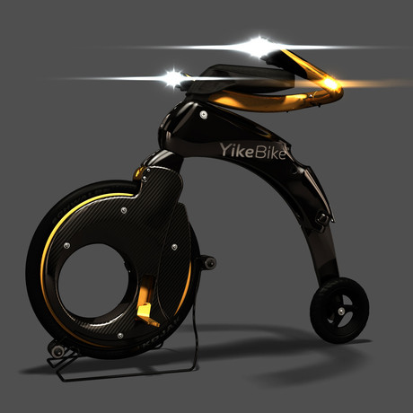 YikeBike Gold Carbon w/ Upgraded Battery & Stand