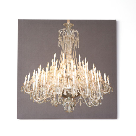 Grand Chandelier Print Canvas // Grey (15.7"L x .79"W x 15.7"H)