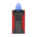 Dictator Flat Flame II Lighter w/ Cigar Punch // Gunmetal & Red  (Red)